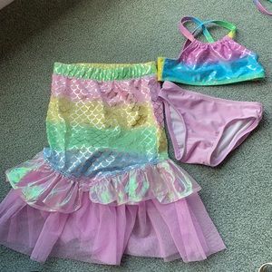 Mermaid bikini with tail coverup